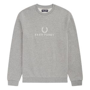 Grey Fred Perry Embroidered Sweatshirt